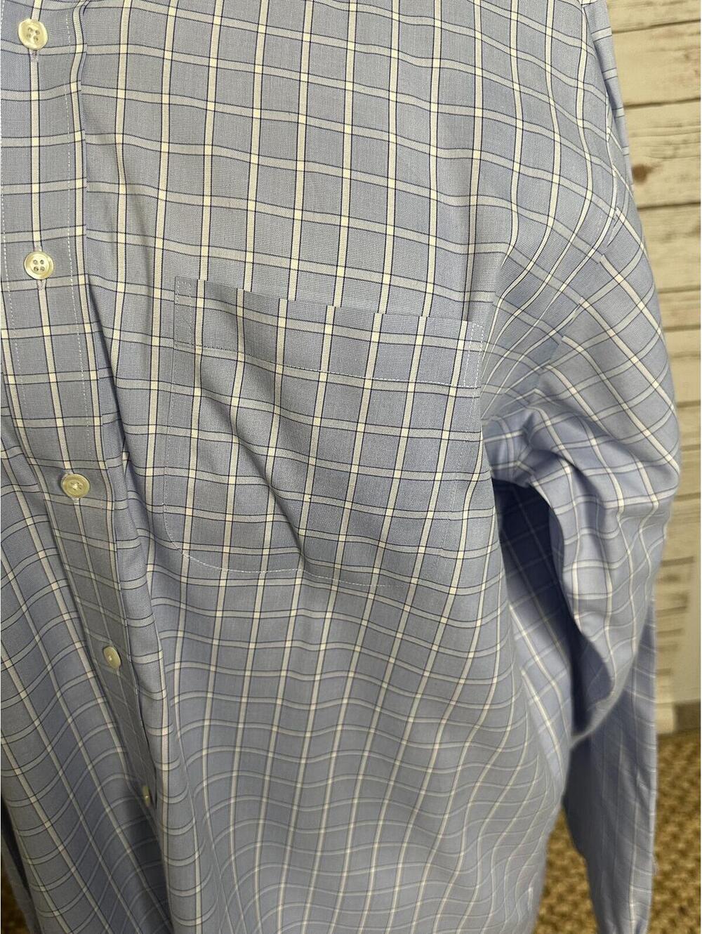 Brooks Brothers Original Polo Shirt blue white cotton button-down shirt 17-6/7 - Picture 3 of 8
